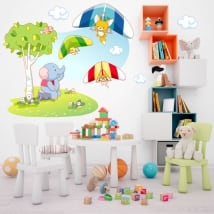 Vinilos para pared animales infantiles vuelo en ala delta