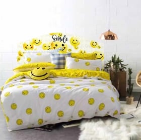 Vinilos cabeceros camas emoji smile emoticón