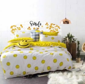 Vinilo cabecero de cama emoji smile emoticón