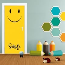 Vinilos para puertas emoticono smile emoji