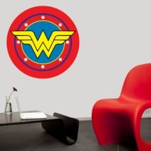 Vinilos decorativos escudo wonder woman