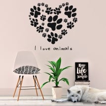 Vinilos y pegatinas frase i love animals