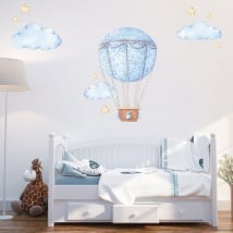 Pegatinas de vinilos globo con nubes y estrellas