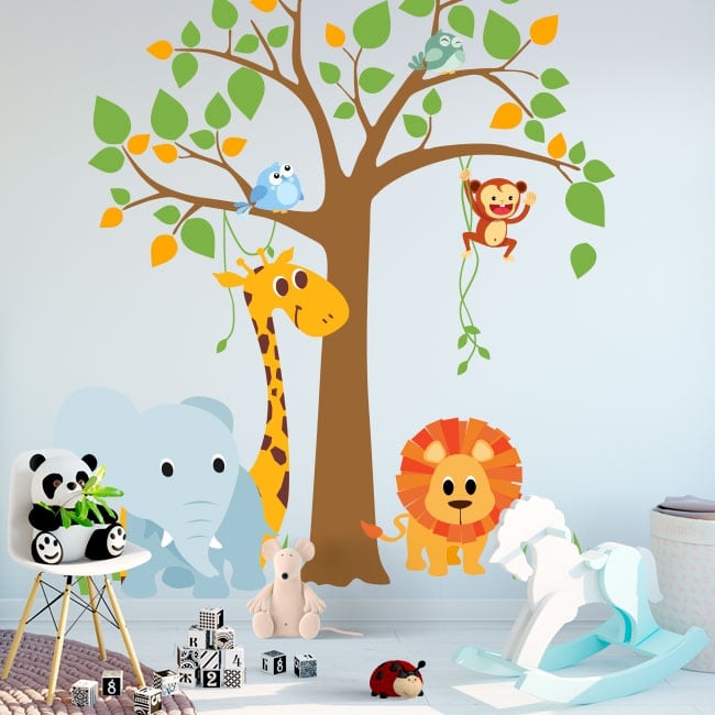Stickers infantiles decorativos adhesivos arbolitos búhos