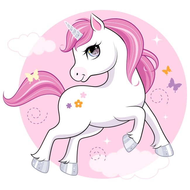 Stickers y vinilos decorativos, ilustraciones de un unicornio