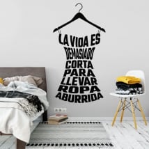 Vinilos y pegatinas frases la vida es demasiado corta