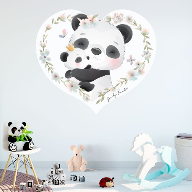 🥇 Vinilos decorativos y pegatinas infantiles osos panda 🥇