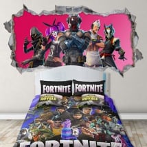 Pegatinas paredes videojuego fortnite 3d