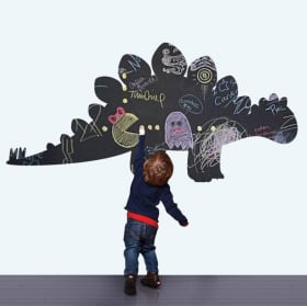 Vinilos decorativos infantiles pizarra negra dinosaurio