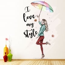 Vinilos silueta mujer i love my style