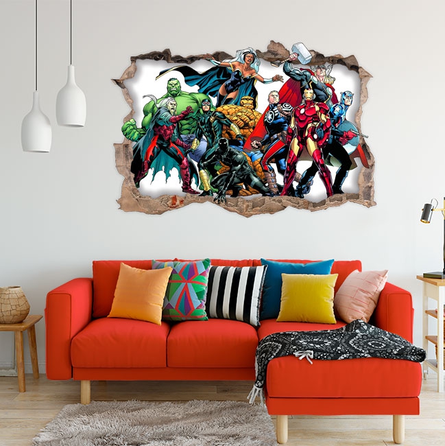 vinilo de pared para habitación de niños Vinilo Iconos Avengers Impresión