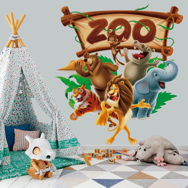 🥇 Vinilos decorativos infantiles animales del zoo 🥇