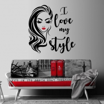 Vinilos decorativos y pegatinas rostro mujer i love my style