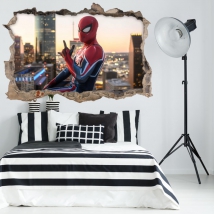 Vinilos paredes spider-man miles morales 3d