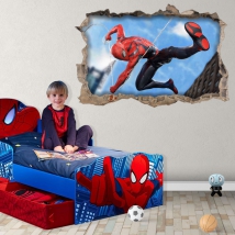 Vinilos agujero pared 3d spider-man miles morales