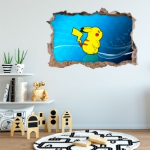 Vinilos 3d pokémon pikachu