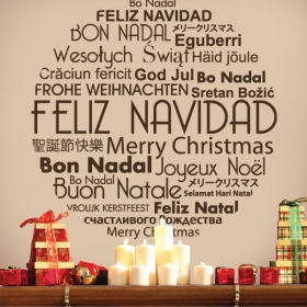 Vinilos decorativos feliz navidad idiomas