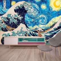 Fotomural o papel pintado ola kanagawa van gogh