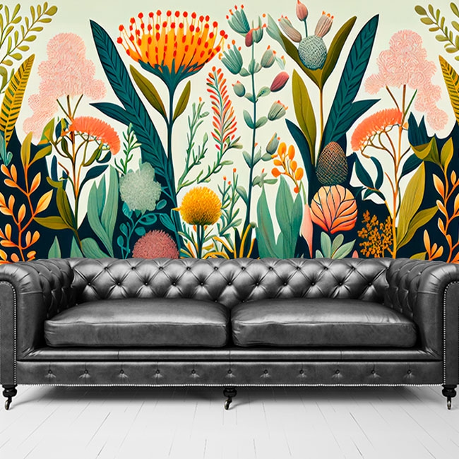 Fotomural Vinilo Para Pared Flores, 600 X 300 Cm