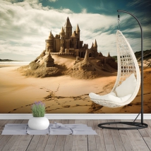 Fotomural o papel pintado fantasía castillo arena realista tamaño real