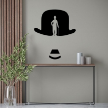 Vinilos adhesivos silueta de charles chaplin y sombrero